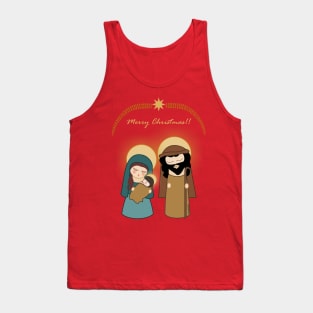 Kokeshis Nativity Scene - Merry Christmas Tank Top